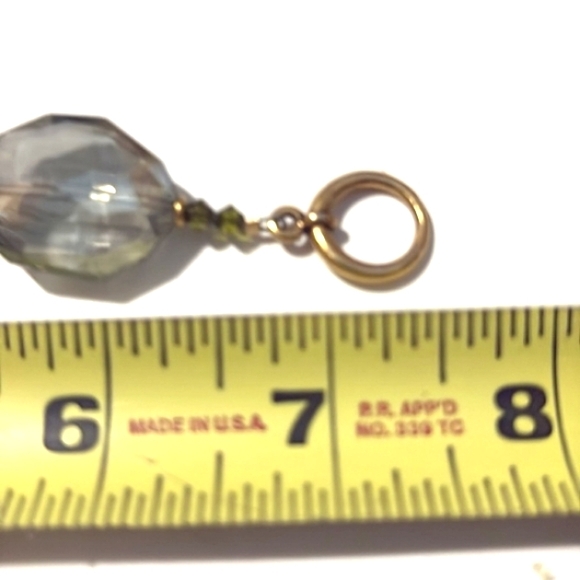 VINTAGE LARGE CHUNKY FACETED GLASS  TOGGLE CLASP 7.5" BRACELET - Picture 9 of 10